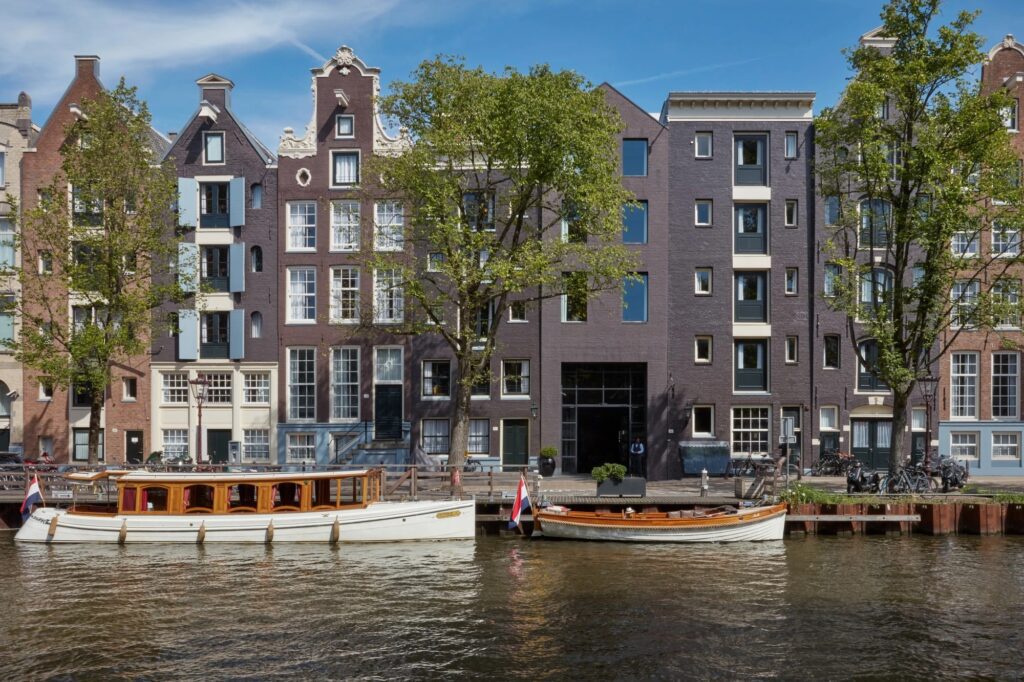 Houses and canal in Amsterda,