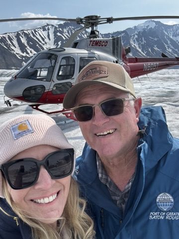 Helicopter Landing on a Glacier